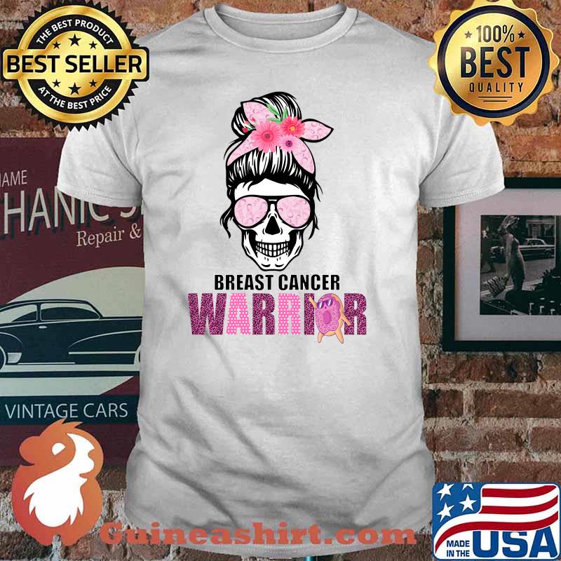 Breast Cancer Warrior Sugar Skulls T-Shirt