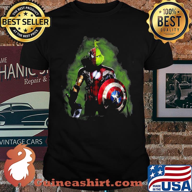 Captain american spiderman and grinch shirt