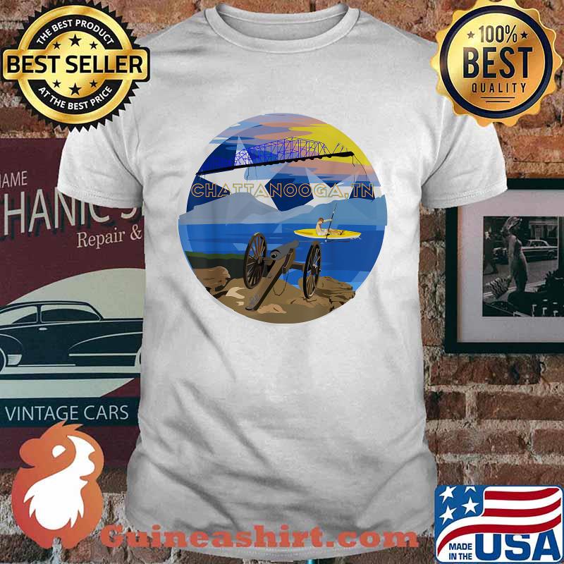Chattanooga Tennessee City Colorful Sunset Outdoor Kayak T-Shirt