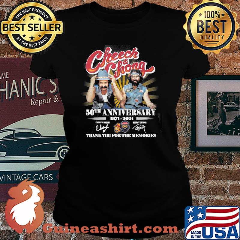 Cheech & ChongThank 50th anniversary thank you for the memories signatures T-Shirt Laides tee