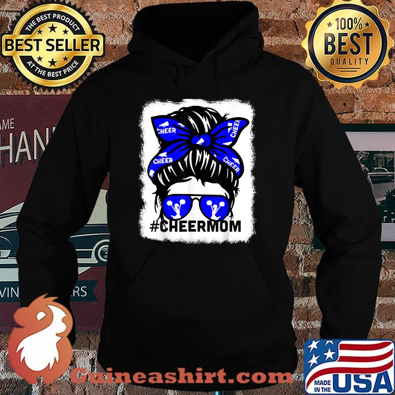 Cheer Mom Mother Mama Parent Cheerleading Messy Bun T-Shirt Hoodie
