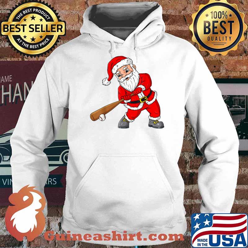 Christmas Santa Claus With Baseball Bat Boys Kids Teens Xmas T-Shirt Hoodie