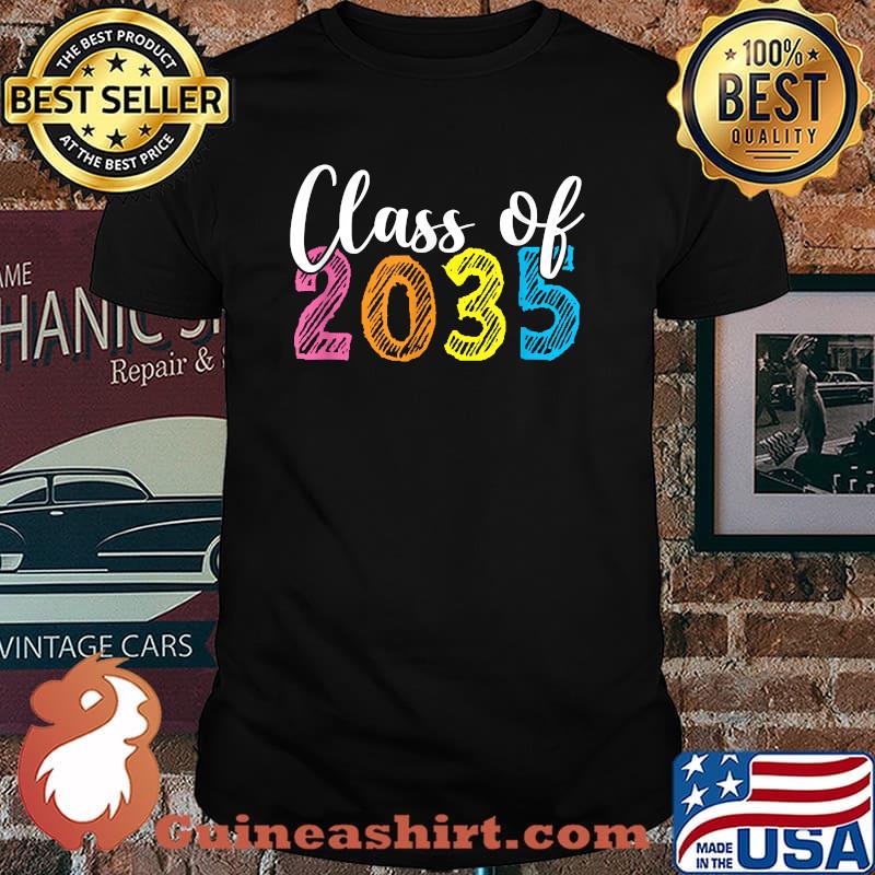 Class Of 2035 Grow With Me Pre-k Kindergarten Graduation T-Shirt