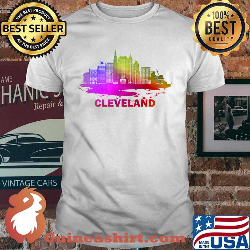Colorful Cleveland Cityscape T-Shirt