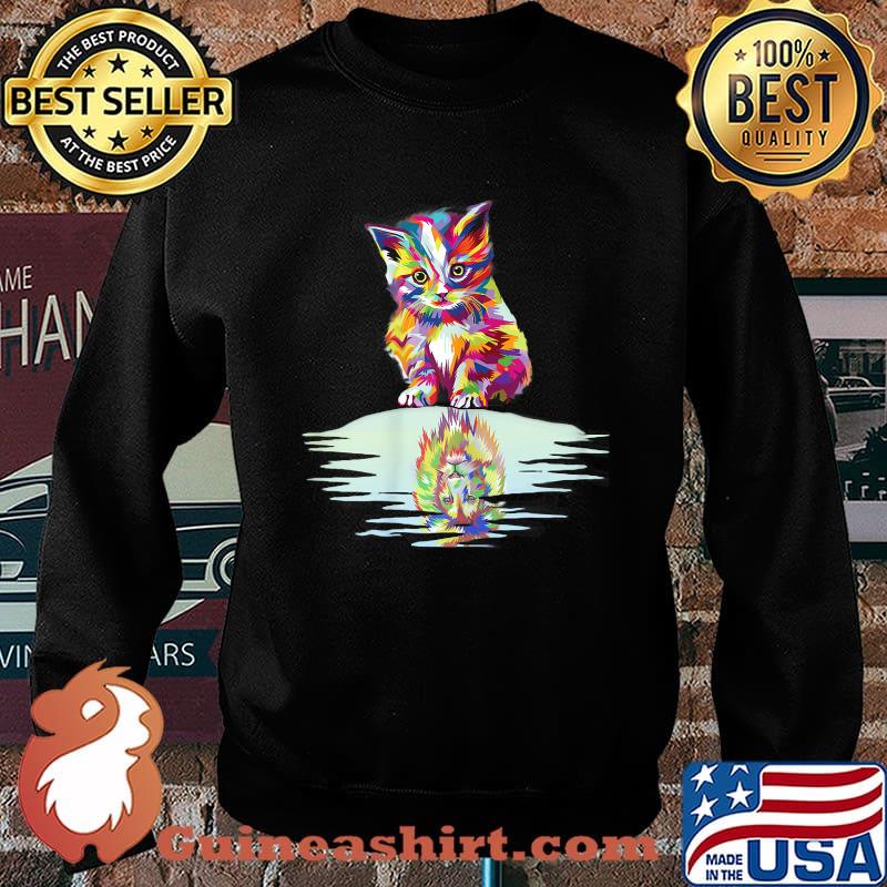 Colorful Lion Head Cute Cat T-Shirt Sweater