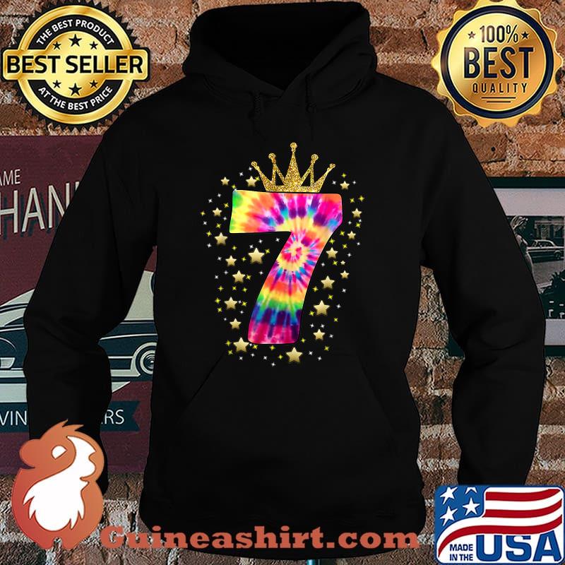 Colorful Tie Dye Number 7 Year Old Girls 7th Birthday T-Shirt Hoodie