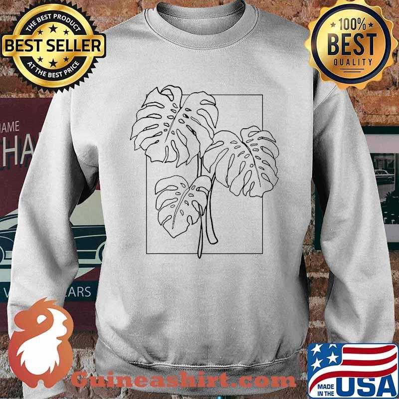 Contour Line Monstera Trendy Plant T-Shirt Sweater