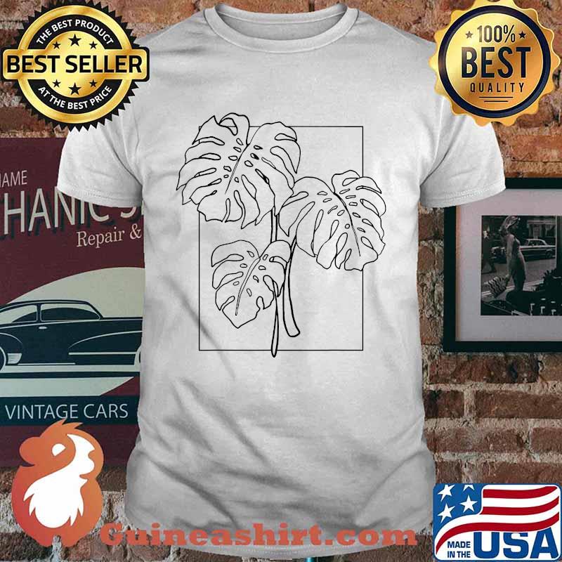 Contour Line Monstera Trendy Plant T-Shirt