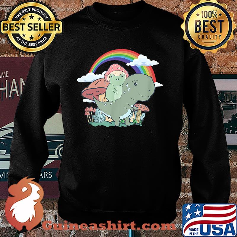 Cottagecore Aesthetic Kawaii Frog Riding A T-rex Dinosaur T-Shirt Sweater