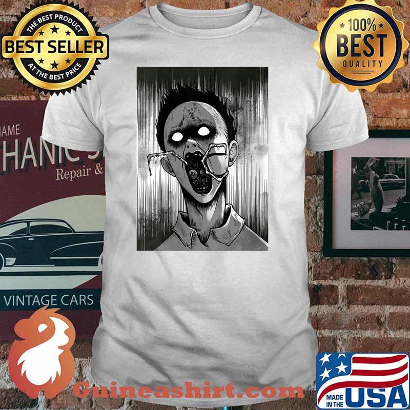 Creepy Horror Manga Anime Boy Spider mouth Halloween T-Shirt