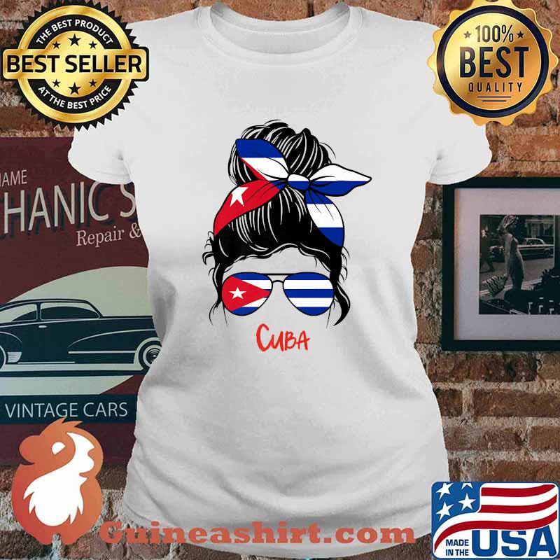 Cuba chica cubana cuban girl Libre Flag T-Shirt Ladies tee