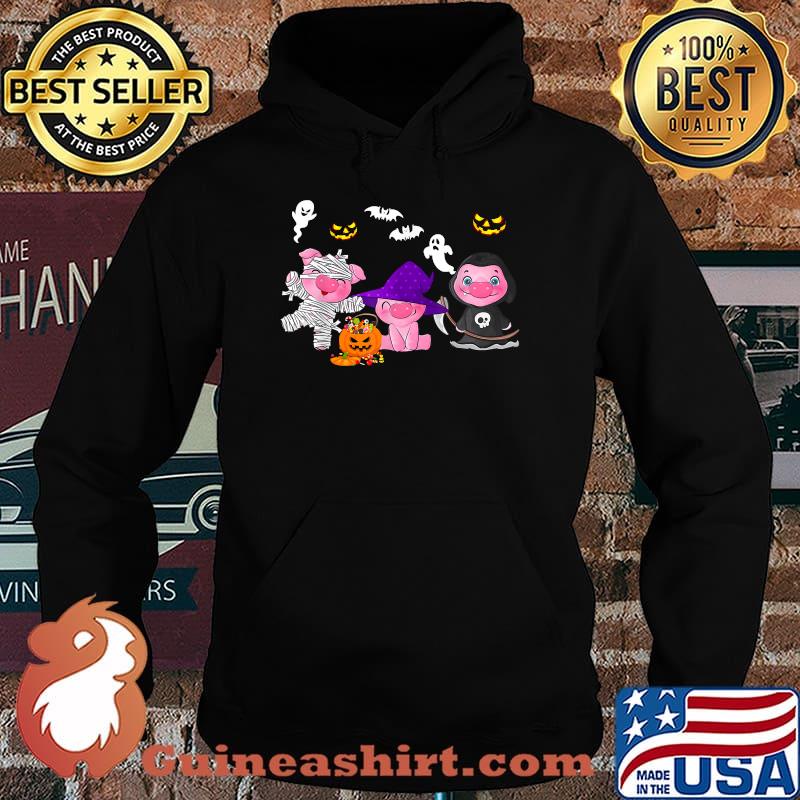 Cute Pig Mummy Pumpkin With Candy Halloween Costume T-Shirt Hoodie