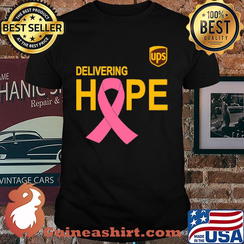 Delivering hope ups logo pink ribbon breast cancer shirt
