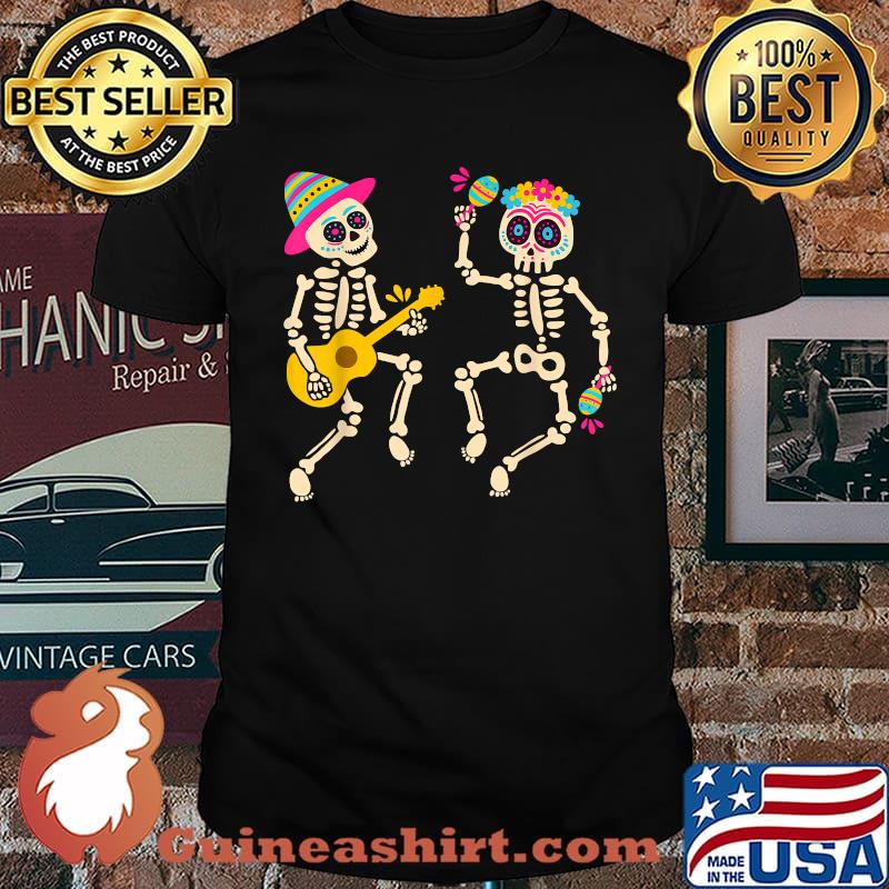 Dia De Los Muertos Skeleton Dancing Skull Day Of The Dead Halloween T-Shirt