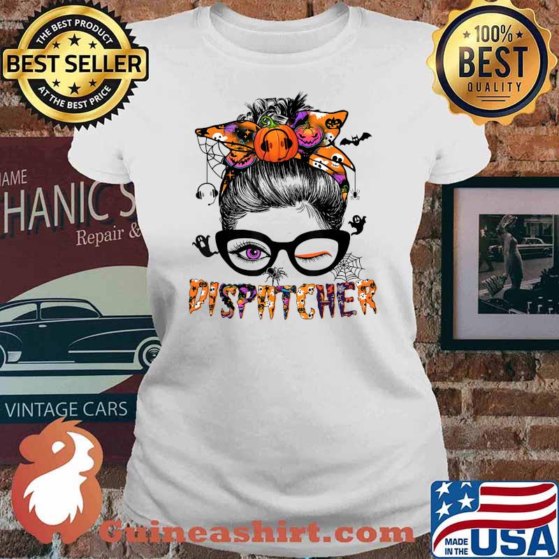 Dispatcher Messy Bun Hair Halloween T-Shirt Ladies tee