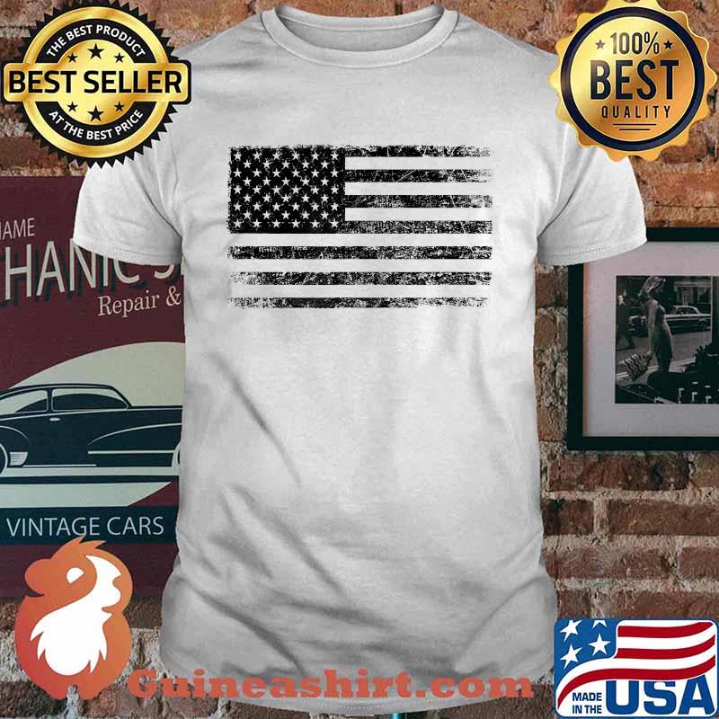 Distressed Black American Flag T-Shirt
