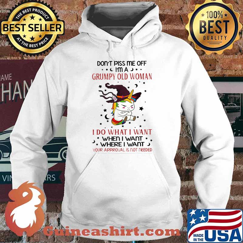 Don't Piss Me Off Im A Grumpy Old Woman I Do What I Want Cat Witch T-Shirt Hoodie