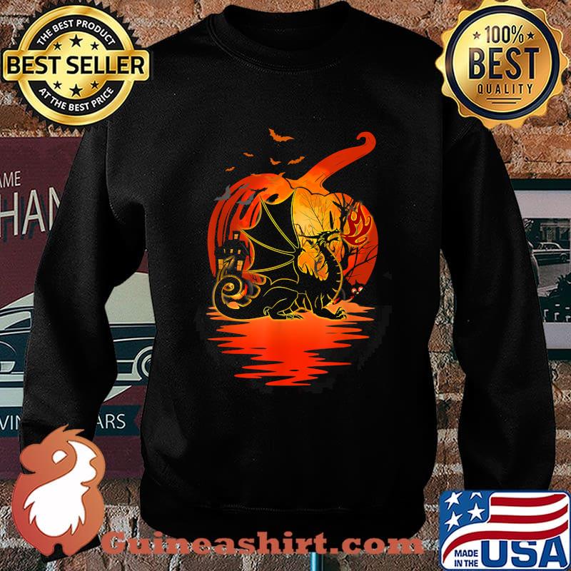Dragon Silhouette Pumpkin Halloween Costume T-Shirt Sweater