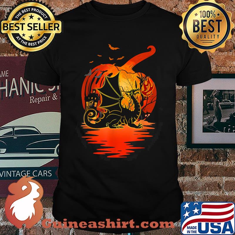 Dragon Silhouette Pumpkin Halloween Costume T-Shirt