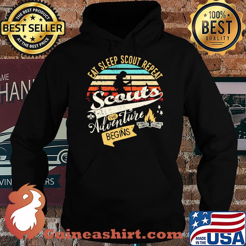 Eat sleep scout repeat scouts the adventure begins vintage s Hoodie