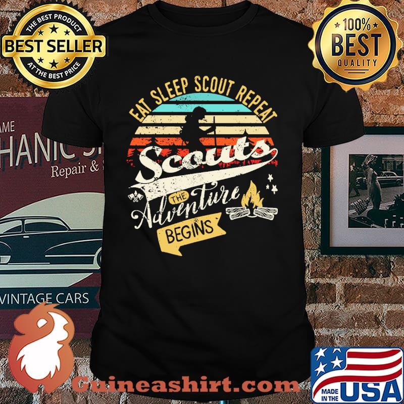 Eat sleep scout repeat scouts the adventure begins vintage shirt