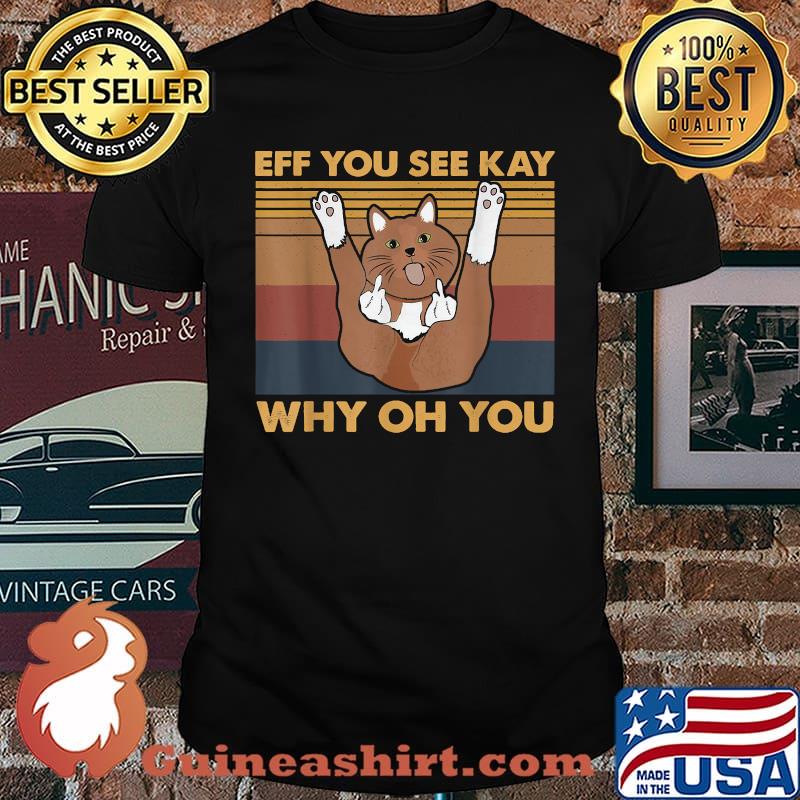 Eff You See Kay Why Oh You Cat Retro Vintage T-Shirt