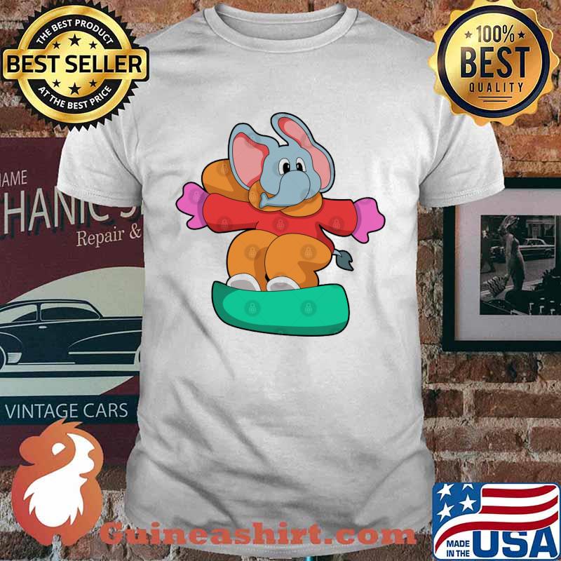 Elephant at Snowboarding with Snowboard shirt
