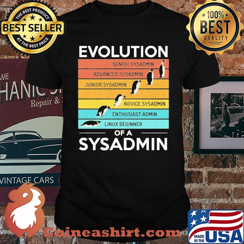 Evolution Of A Sysadmin Penguin Shirt