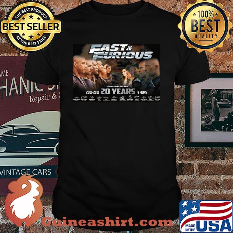 Fast and Furious 2001-2021 20 years 9 films signatures shirt