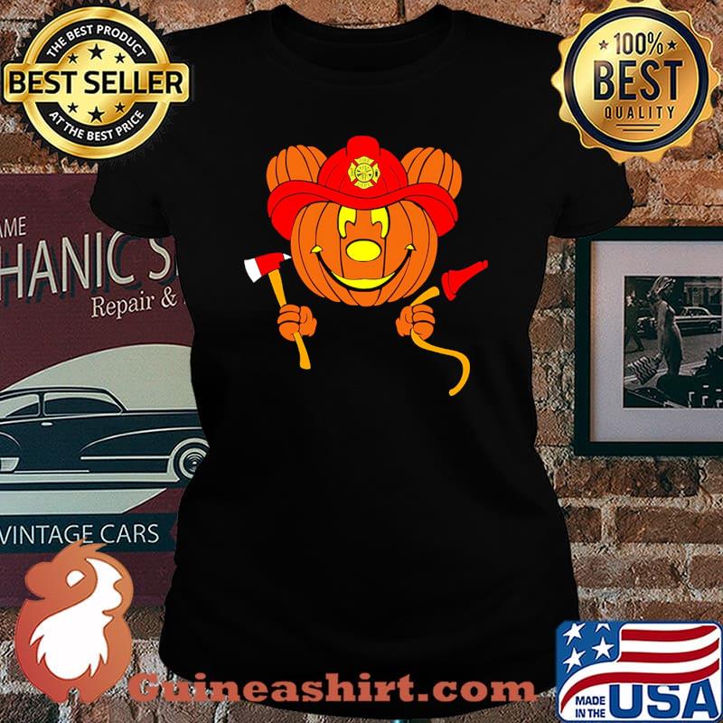 Firefighter mickey mouse halloween pumpkin s Laides tee