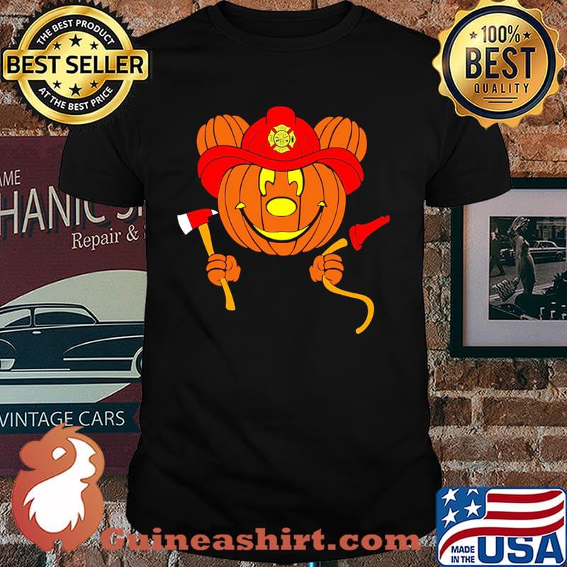 Firefighter mickey mouse halloween pumpkin shirt