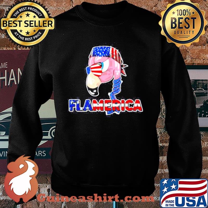 Flamerica Flamingo American Flag s Sweater