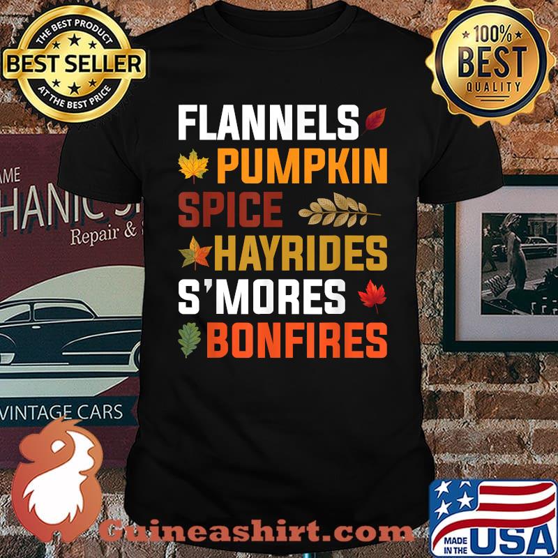 Flannel Pumpkin Spice Hayrides Bonfires Fall Autumn T-Shirt