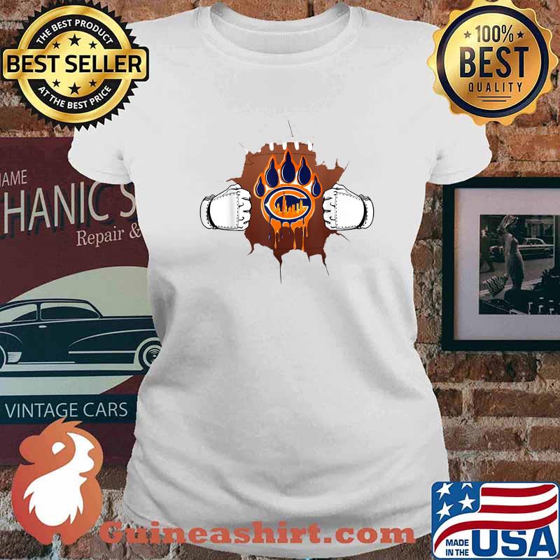 Foot Paw Bear Orange Chicago Gifts T-Shirt Ladies tee