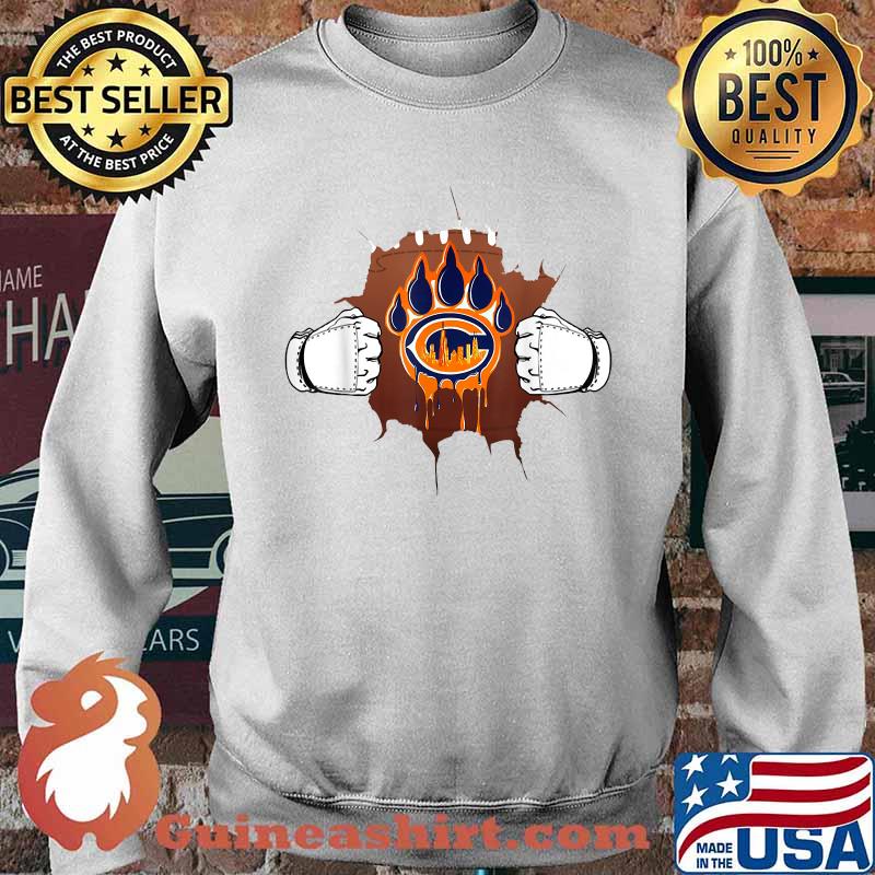 Foot Paw Bear Orange Chicago Gifts T-Shirt Sweater
