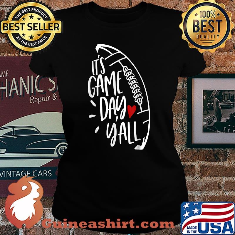 Football Lover It's Game Day Y'all T-Shirt Laides tee