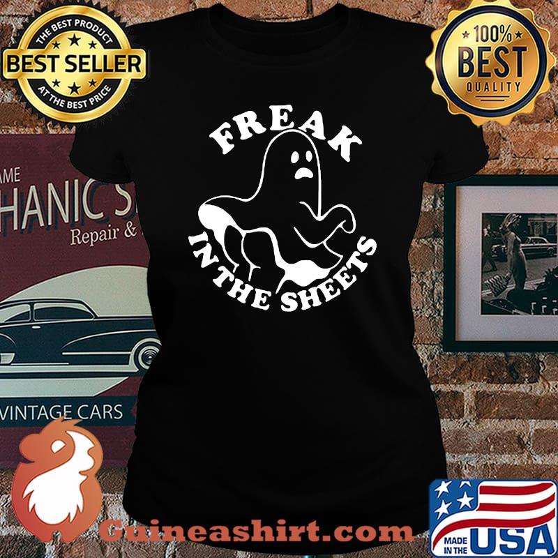 Freak In The Sheets Ghost Boos Halloween Pumpkin T-Shirt Laides tee