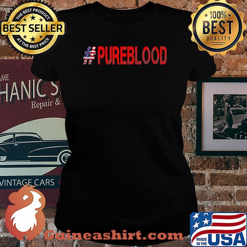 Free USA American Flag PUREBLOOD Pure Blood T-Shirt Laides tee