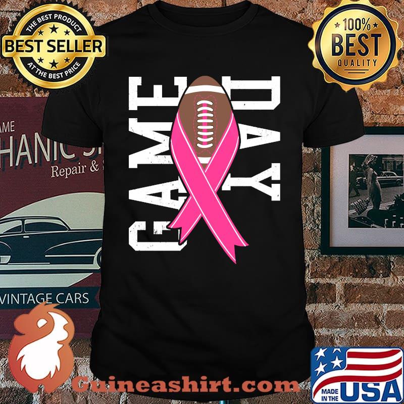 Game Day - Breast Cancer Awareness Pink Football Ribbon t-shirt