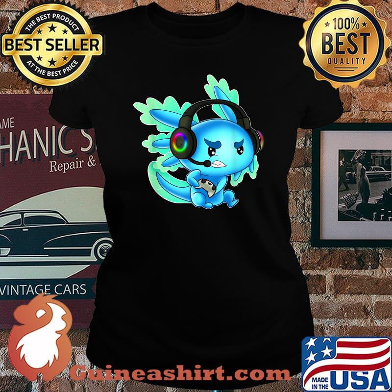 Gaming Axolotl Ambystoma Mexicanum Mexican Walking Fish T-Shirt Laides tee