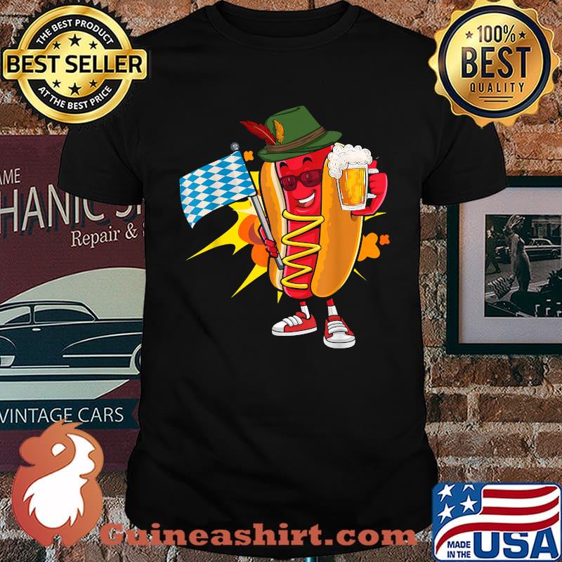 German Hotdog Bavaria Flag Oktoberfest T-Shirt