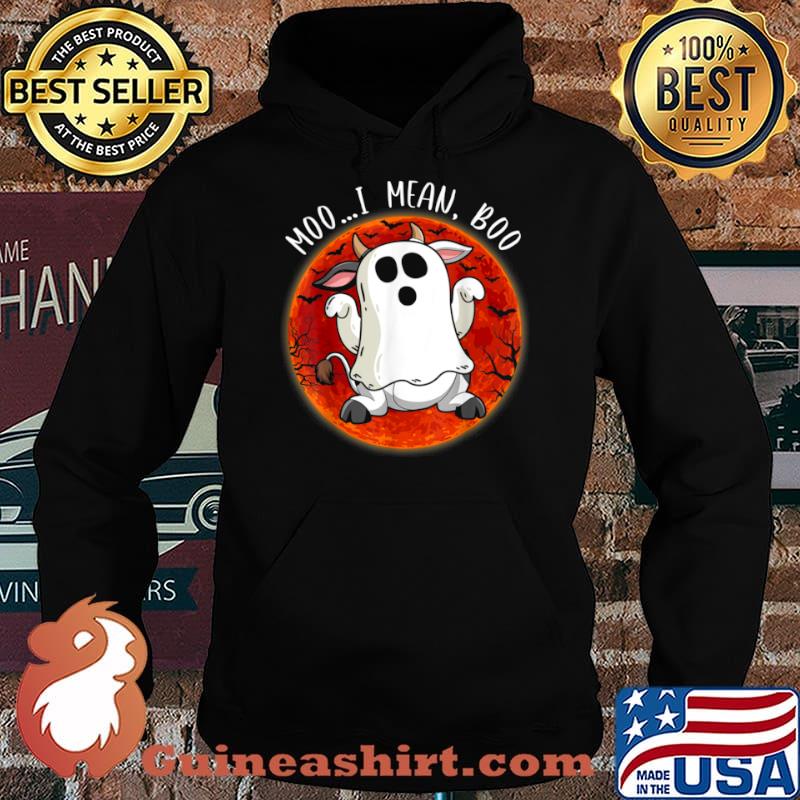 Ghost Cow Moo I Mean Blood Moon Halloween Shirt Hoodie