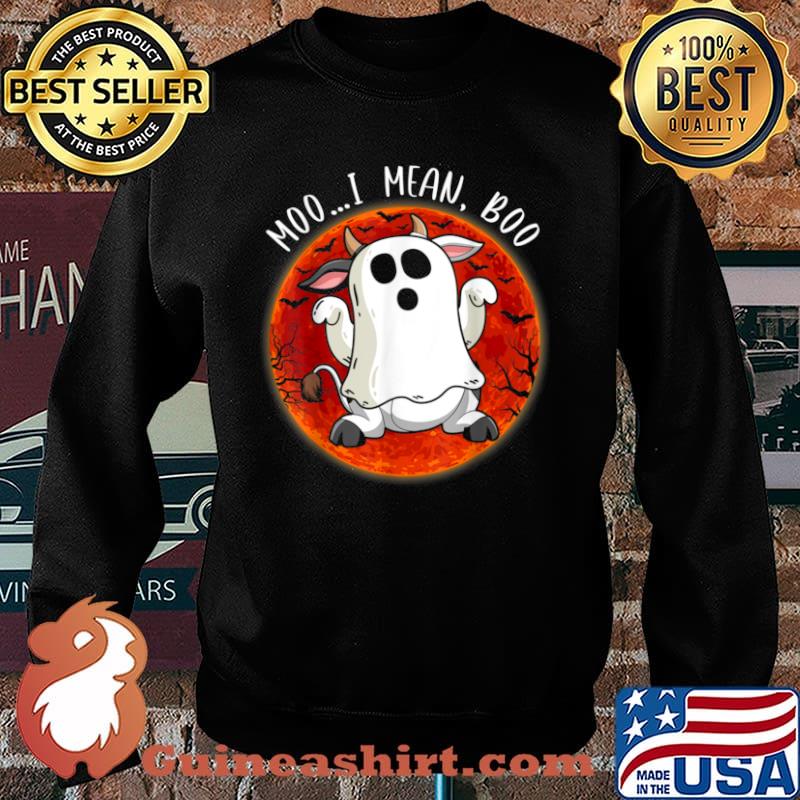 Ghost Cow Moo I Mean Blood Moon Halloween Shirt Sweater