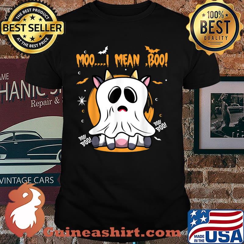 Ghost Cow Moo I Mean Boo Halloween Shirt