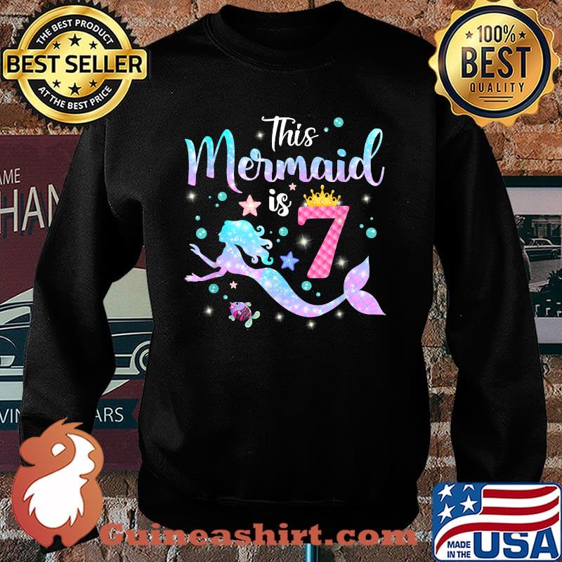 Girls 7th Birthday This Mermaid Is 7 Years Old Kids Costume T-Shirt Sweater