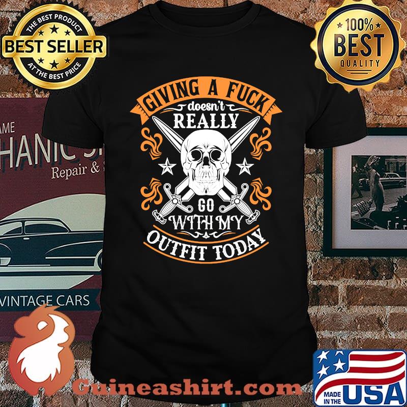 Giving a Fuck Doesn’t Really Go with my Outfit Today Retro Skull Halloween T-shirt