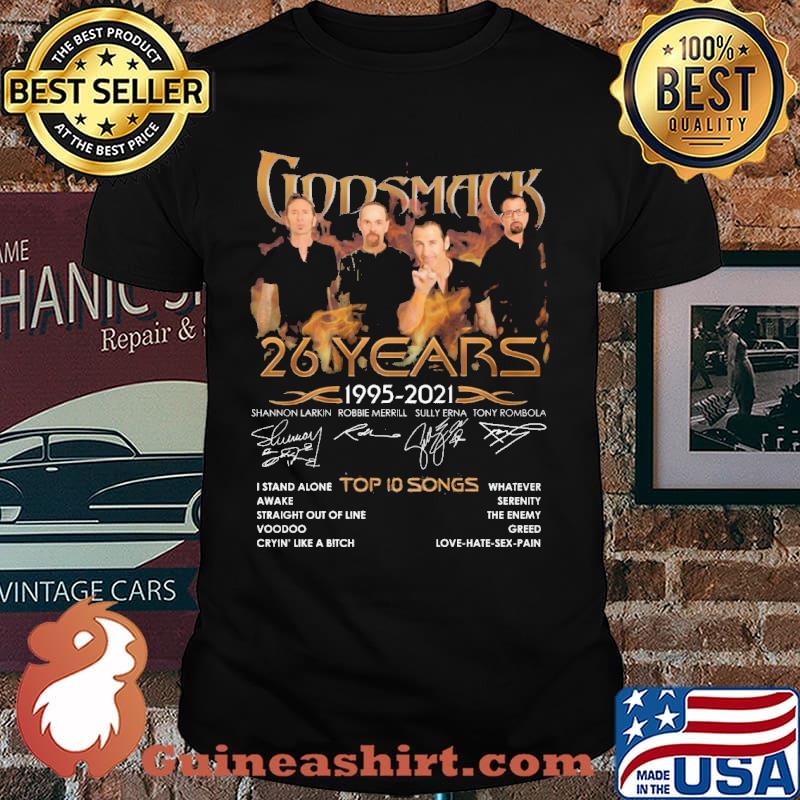Godsmack 26 years 1995-2021 top 10 songs shirt