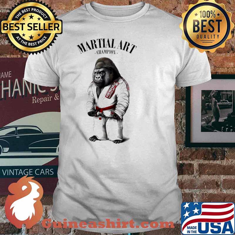 Gorilla Martial Art Champion In White Judogi Shirt
