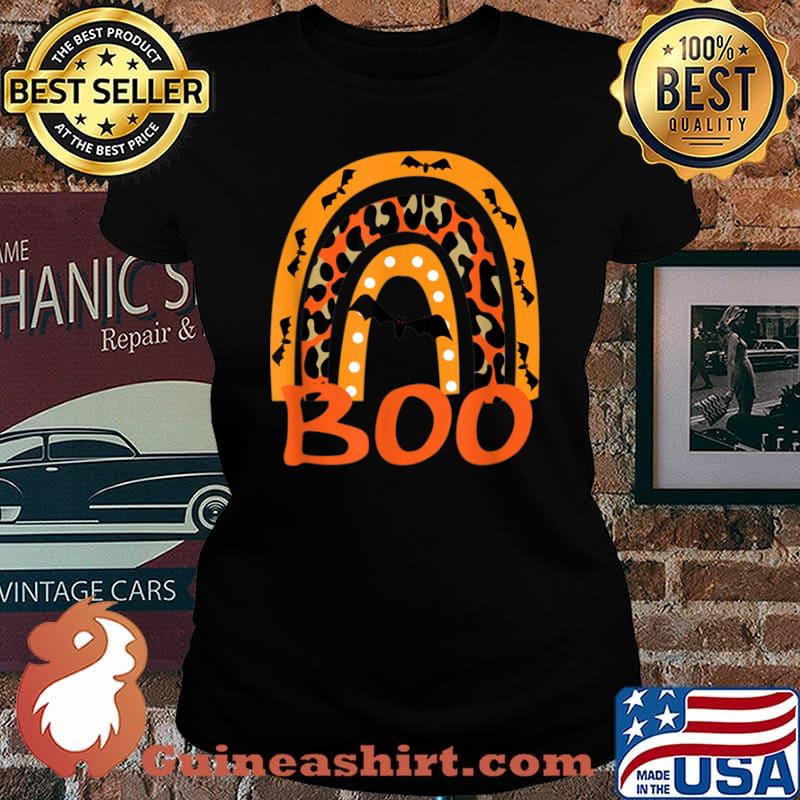 Halloween Boo Rainbow Leopard Halloween Shirt Laides tee