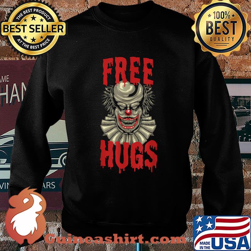 Halloween Night Evil Killer Free Hugs Scary Clown Horror T-Shirt Sweater